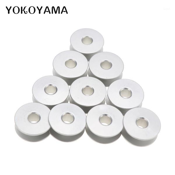 

yokoyama 10pcs/set sewing spool tools industrial sewing machine flat car embroidery machine aluminum bobbin slope bobbin core1, Black