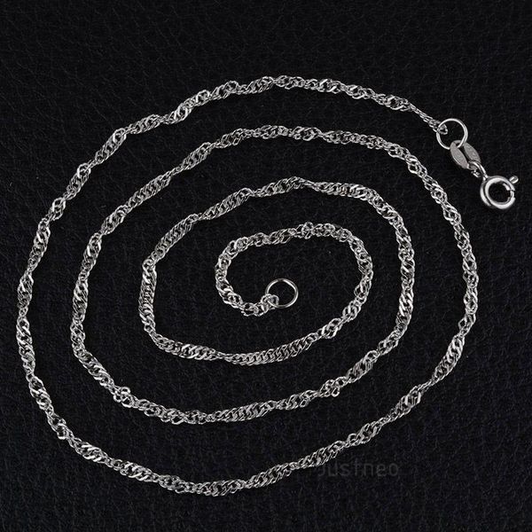 

solid 925 sterling silver necklace, italy twisted singapore chain necklace with spring clasp and hallmark tag, 1 piece