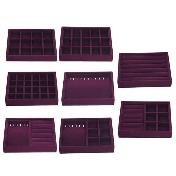 

элегантные фиолетовые бархатные штабелируемые ювелирные часы кольца серьги дисплей лоток 24 girds держатель чехол организаторы хранения wmtb, Khaki