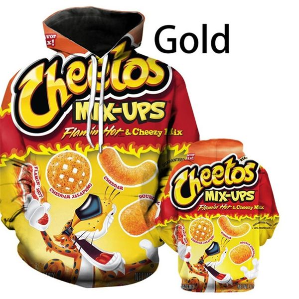 

women men cheetos snacks series hoodies 3d digital print hooded sweatshirt funny qiduo fries potato chips pullover clothes e122108, White