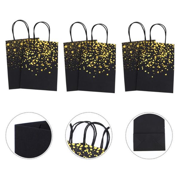 

12pcs paper tote bags gift bag wrapping bags bronzing present pouch with handle