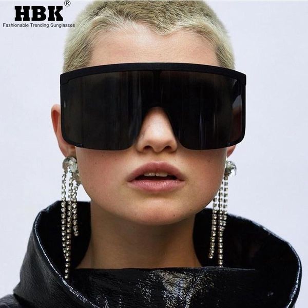 

hbk big square flat sunglasses new trendy amazing summer street style women's vintage sun glasses goggles eyewear 2020 uv400, White;black