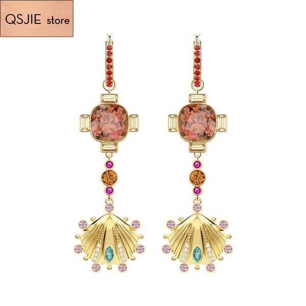 

qsjie swa new beach style shiny shell lady earrings charming fashion jewelry, Golden;silver