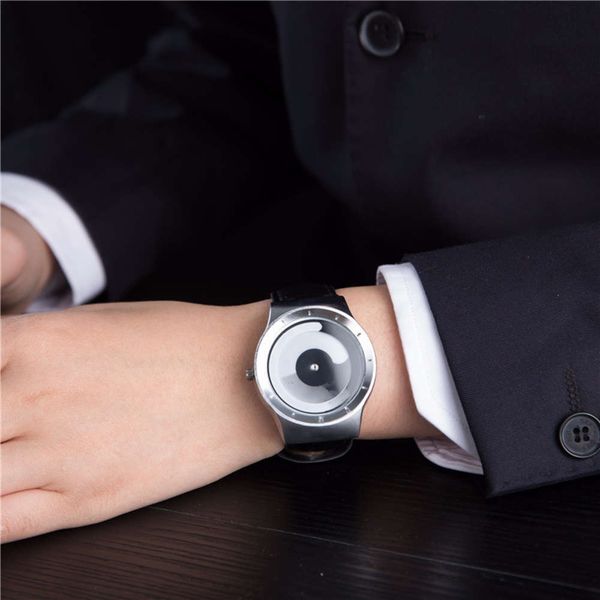 

fashion men's steel simple creative pollock watch belt student quartz watch, Slivery;brown