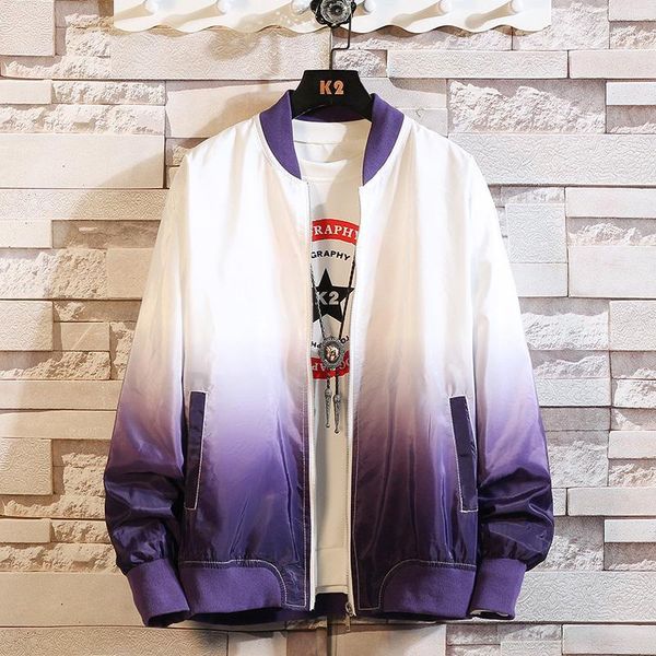 

gradient pattern jacket men autumn sports coats fashion stand collar bomber jackets mens streetwear baseball coat men's clothing1, Black;brown