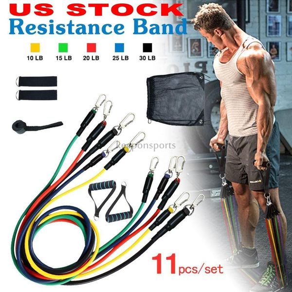 

11pcs/set pull rope fitness exercises resistance bands latex tubes pedal excerciser body training workout elastic fy7007