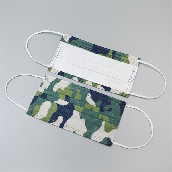 

factoryc8neus face stock disposable colorful three-layer camouflage protective thickened mask fast shipping with 1