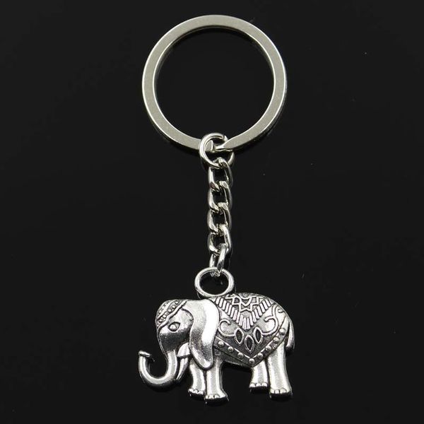 

fashion elephant 28x31mm pendant 30mm key ring metal chain silver color men car gift souvenirs keychain dropshipping