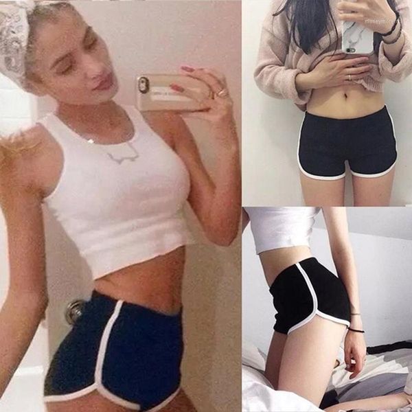 

women's shorts multi-colors patchwork fitness casual straight wild women beach summer loose 20211, White;black