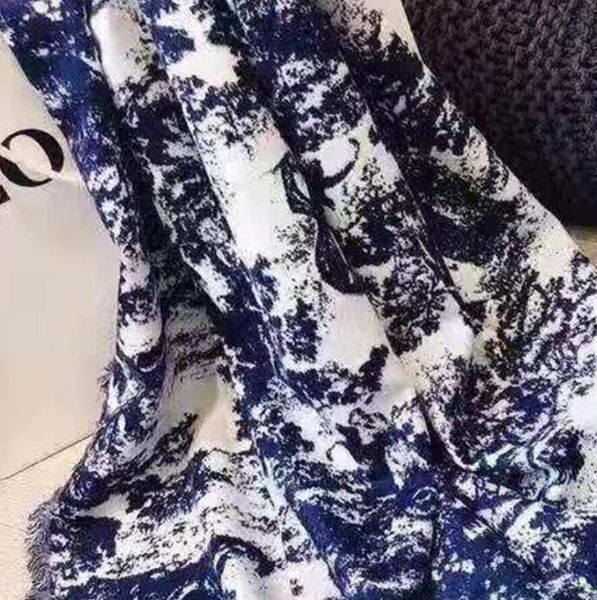 

2021 fashion autumn and winter brand silk scarves timeless classic, super long shawl fashion women's soft silk scarves, Blue;gray