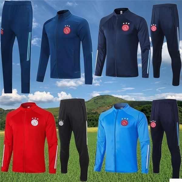 

2020 2021 ajax and kids suit soccer jerseys training suit jackets tracksuit new jogging warm-up jacket suit football survetement, Black