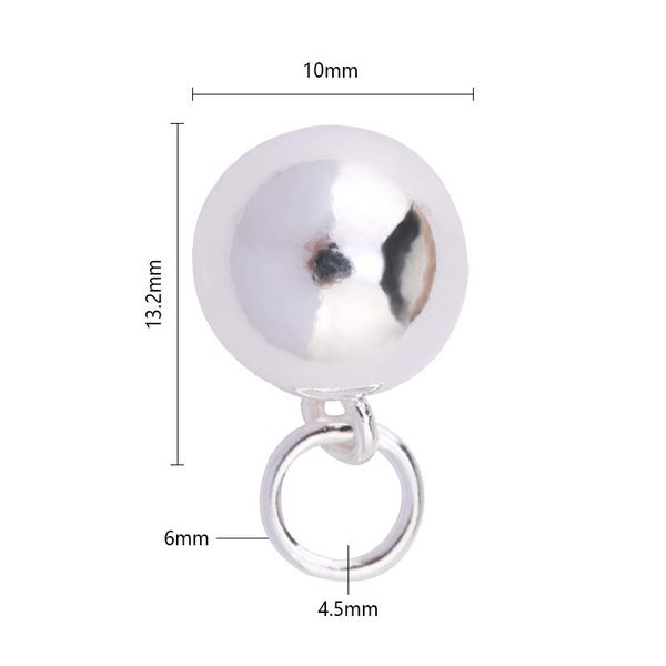 

one piece 6mm 8mm 10mm 925 sterling silver ring bells round ball pendant for necklace&bracelet diy jewelry findings accessories wmthtu