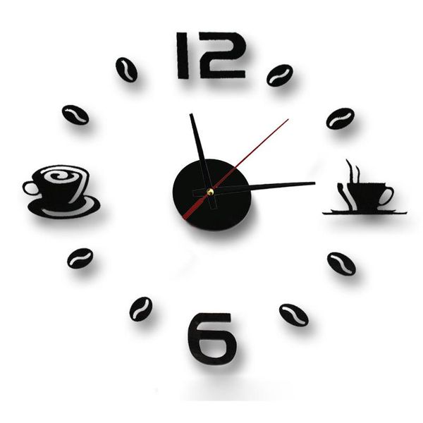 

new clock watch wall clocks horloge 3d diy acrylic mirror stickers home decoration living room quartz needle reloj wmtvjh