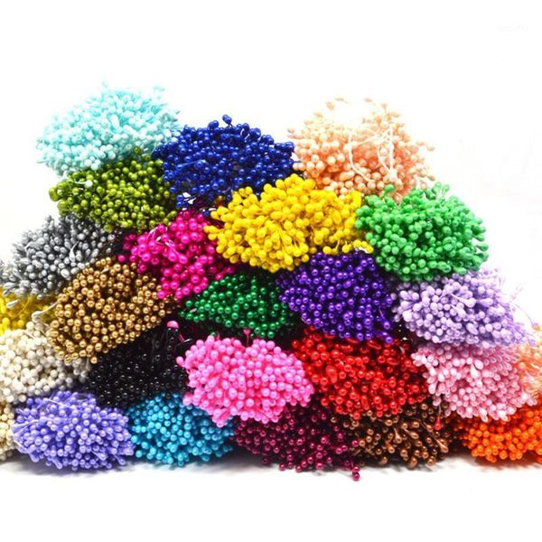 

decorative flowers & wreaths multi color 3mm artificial peony stamens 2 bundles stems handmade pollens cherry blossom1