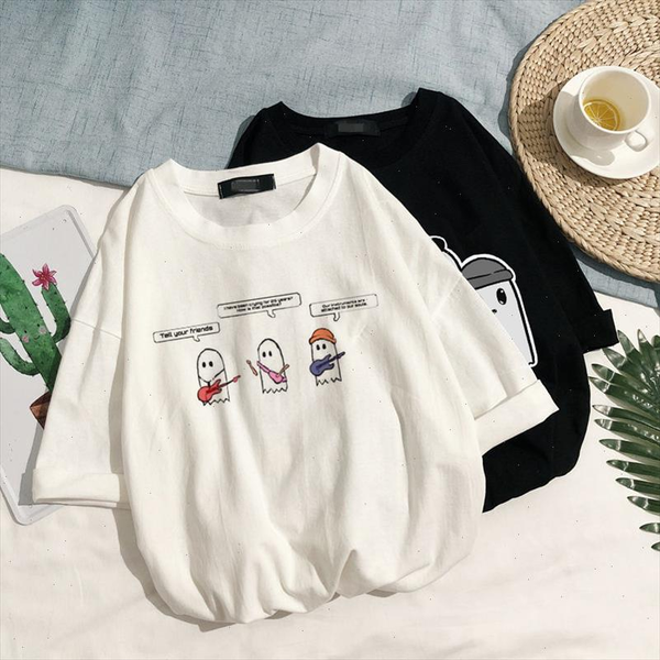 

julie and the phantoms ulzzang t shirts womens t shirt short sleeve female tees harajuku vogue vintage y2k shirt, White