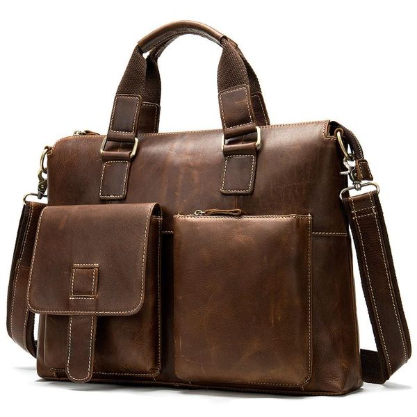 

male business briefcase shoulder crossbody bag genuine leather office computer laphandbag documents briefcase bolsa maleta