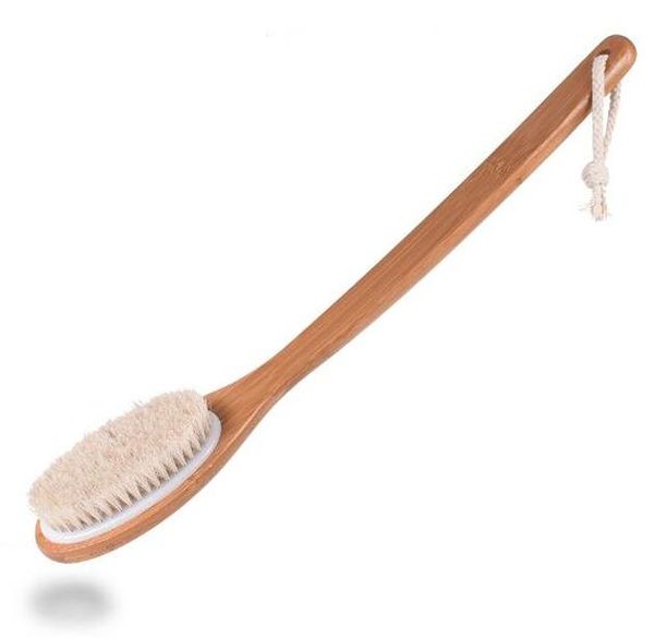 

delsmile ванна световая кисть массаж кузов отшелушивающая кузов boofah bath brush длинная бамбуковая ручка натуральная коня масса массаж мас