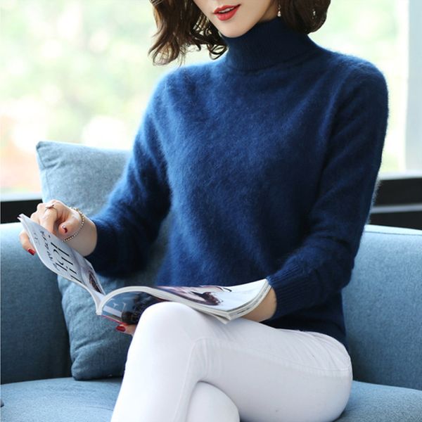 

autumn and winter high-necked pure cashmere sweater pullover sweater female short section slim knit bottoming cashmere sweater c1120, White;black