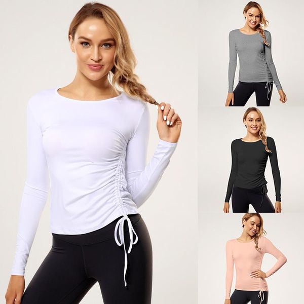 

new sports gym women fitness t shirt woman long sleeve yoga womens gym sport wear women, White;red