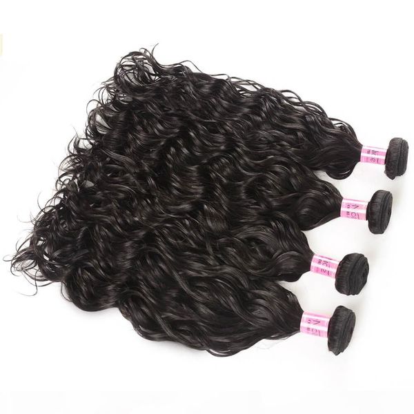 

tkwig hair icenu series 3 bundles loose deep wave virgin human hair with jheri curl lace closure, Black;brown