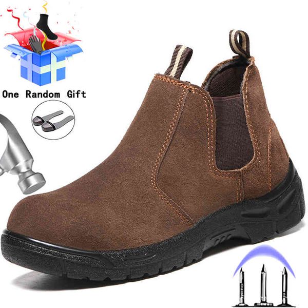 

construction work safety boots steel toe shoes men indestructible winter male industrial, Black