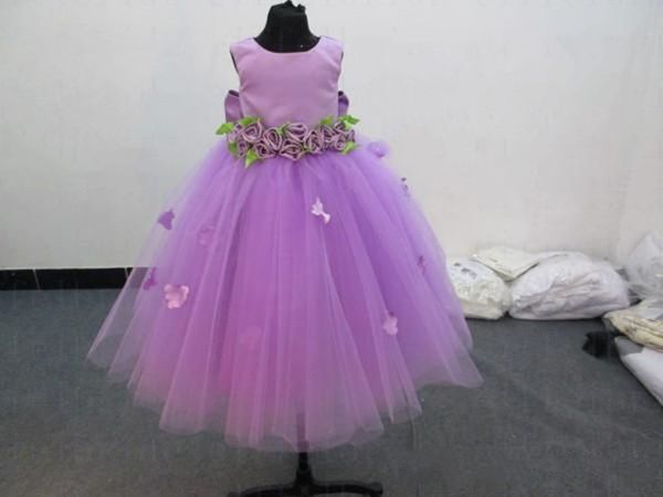 

custom-made flower girls dresses with beautiful jewel neckline lilac satin and tulle pretty big bowknot back pageant gowns for girls, White;blue