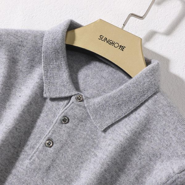 

2021 winter autumn soft men's wears 100% colors from men jumpers cashmere malha polo-neck pullovers 7 hzcd, Black