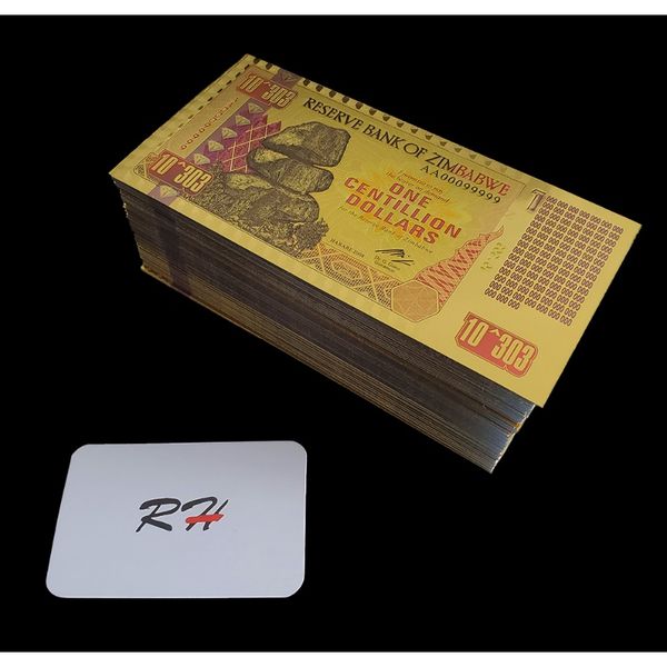 

rh zimbababwe отмечает один centillion dollars note gold banknote с сертификатами в 24k gold plated для коллекции f bbyxar