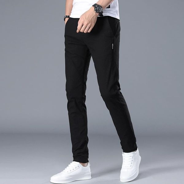 

men's pants casual korean trend spring and autumn thin sports slim legged, Black