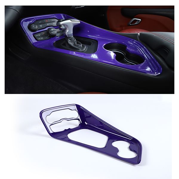 

purple abs gear shift panel trim dcoration cover for dodge challenger 2015 up auto interior accessories,