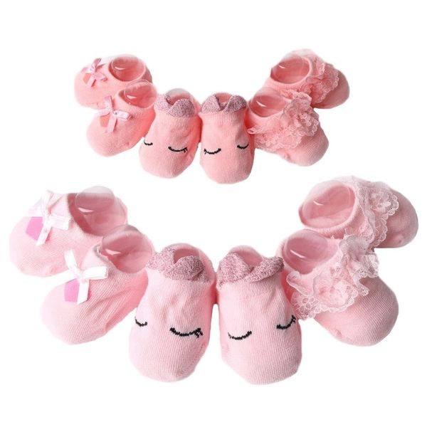 

3pairs/lot cute lace princess baby socks newborn cotton boys girls sock toddler socks clothing accessories size sandm y201009, Pink;yellow