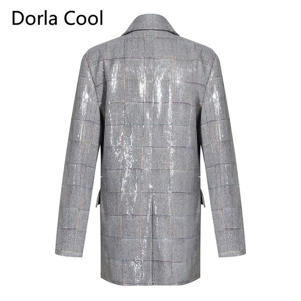 

high street ladies luxury sequins blazers bling chess coats 2021 designer lady chic office jackets outerwear df3x, White;black