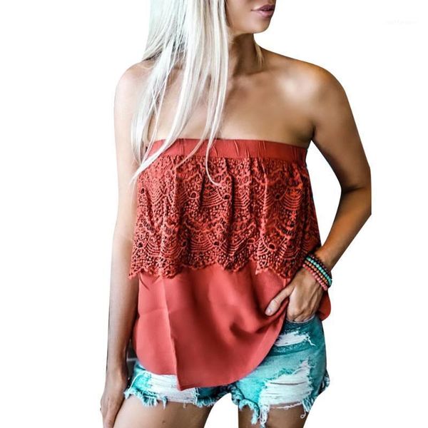 

summer lace tube for women 2020 solid sleeveless women's tank casual streetwear women vest clothing ropa mujer d301, White