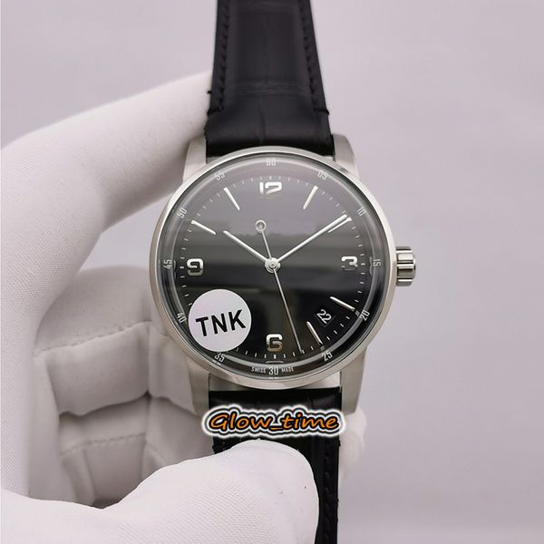 

tnk version cal.4302 automatic 28800vph 41mm 15210bc.oo.a002cr.01 black dial mens-watch silver steel case leather strap sport watches, Slivery;brown