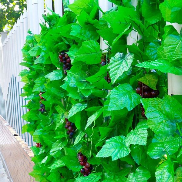 

decorative flowers & wreaths 2.3m 20 long artificial plants green ivy leaves grape vine fake parthenocissus foliage home wedding bar decor