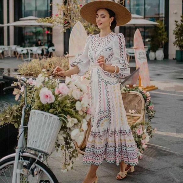 

jastie embroidery multi long dress high neck blouson sleeve boho women maxi dresses elegant spring autumn dress vestidos 2020, Black;gray