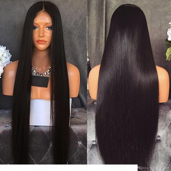 

4x4 silk base lace front wigs silky straight peruvian virgin hair silk lace front wigs glueless silk full lace wigs, Black