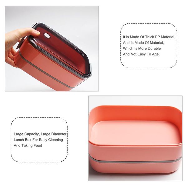 

double layers lunch box microwavable bento boxes with tableaware cute food storage container camping supplies japanese style bbyznx lg2010