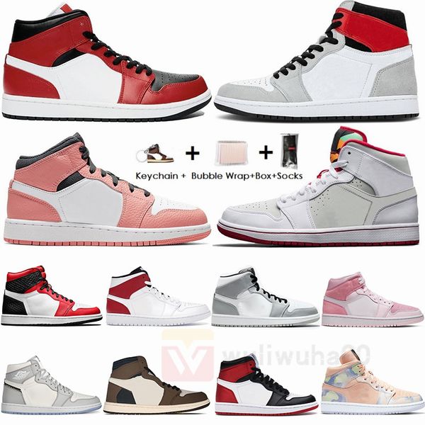 

airx jumpman 1 mid chicago black toe hare satins snake high og light smoke grey 1s women mens basketball shoes unc obsidian snea