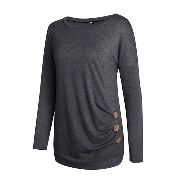 

occasional long sleeve of women around loose neck tsingle t-shirt, White