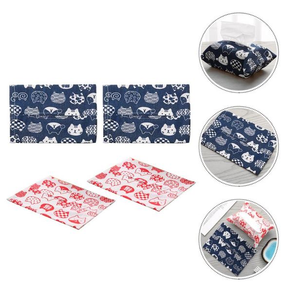 

tissue boxes & napkins 4pcs household cotton cloth bag napkin pouch decorative creative paper holder box