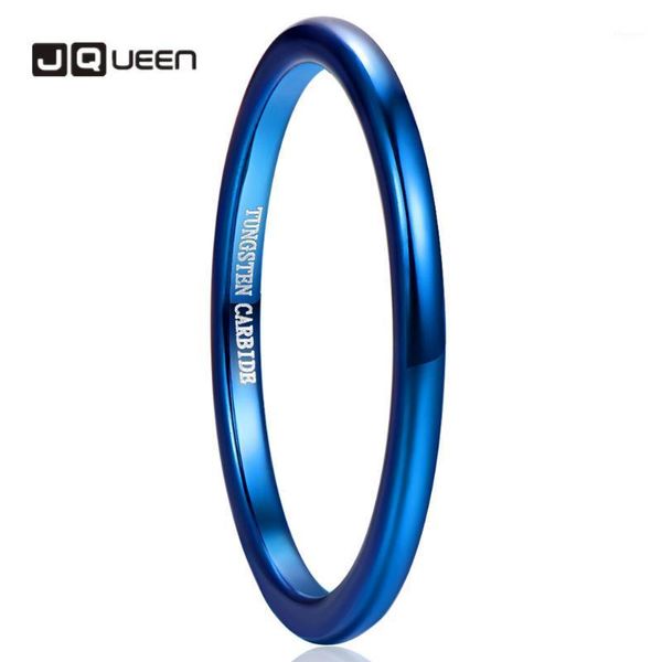 Cluster-Ringe, modisch, schlicht, 2 mm breit, blau, vollständig poliert, Wolframcarbid-Ring, Ehering, Versprechen, Anel Masculino, Jubiläumsschmuck1