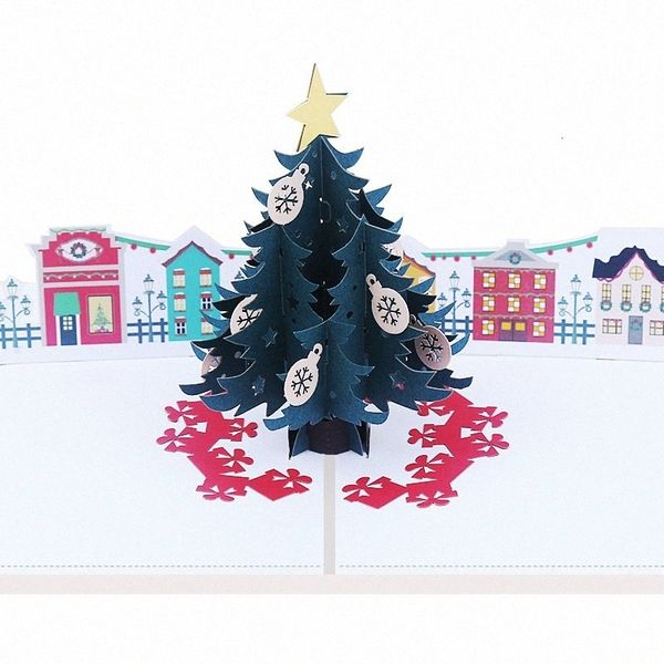 

winter festival greeting gifts 3d popup tree christmas card happy holiday invitations blessing for relatives fhxx#outlet3759