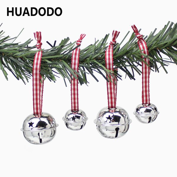 

huadodo 6pcs jingle bells xmas tree pendants ornaments gift for christmas decorations new year party kids toys q1128