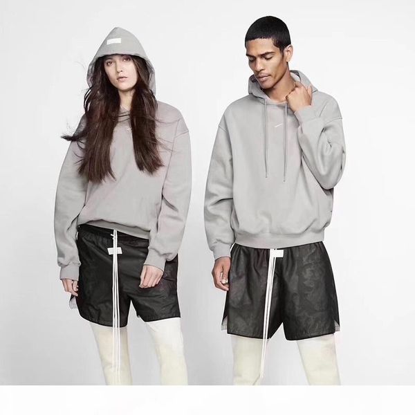 

20fw casual simple solid hoodies men women autumn winter high street hooded sweatshirt fashion pullover outwear sweater hfymwy650, Black
