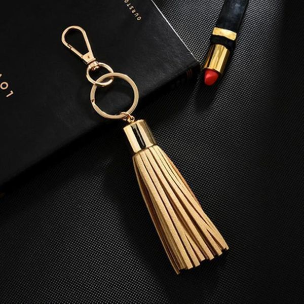 

new key chain with pu leather tassel for women llaveros mujer bag bugs car holderacessory keyring holder jewelry neh340 h bbyxon