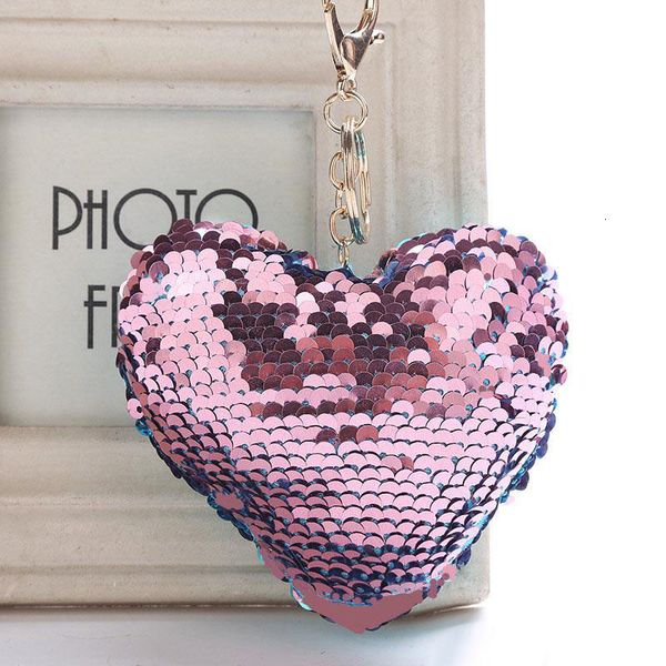 

sequin bag new heart keychain car unique pendant accessories pop key rings 9 styles, Silver