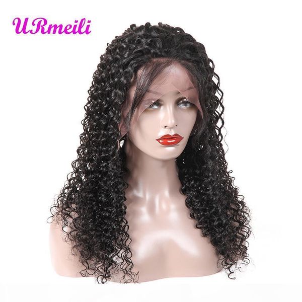 

full lace human hair wigs indian straight body wave kinky curly loose wave deep wave virgin hair lace front wigs for black women, Black;brown