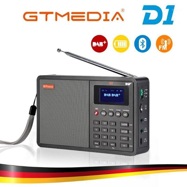 

gtmedia d1 fm radio bluetooth dab+/fm+bf card/aux 1.8 inch lcd display dab radio speaker with 18650 lithium battery1