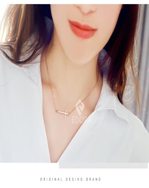 

classic stainless steel necklace for women designer jewelry cross pendant necklace women 2020 statement necklace kn004-1 wmtqfz, Silver